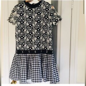 Zara Trafaluc Gingham Floral  Mini Dress Cottagecore Festival